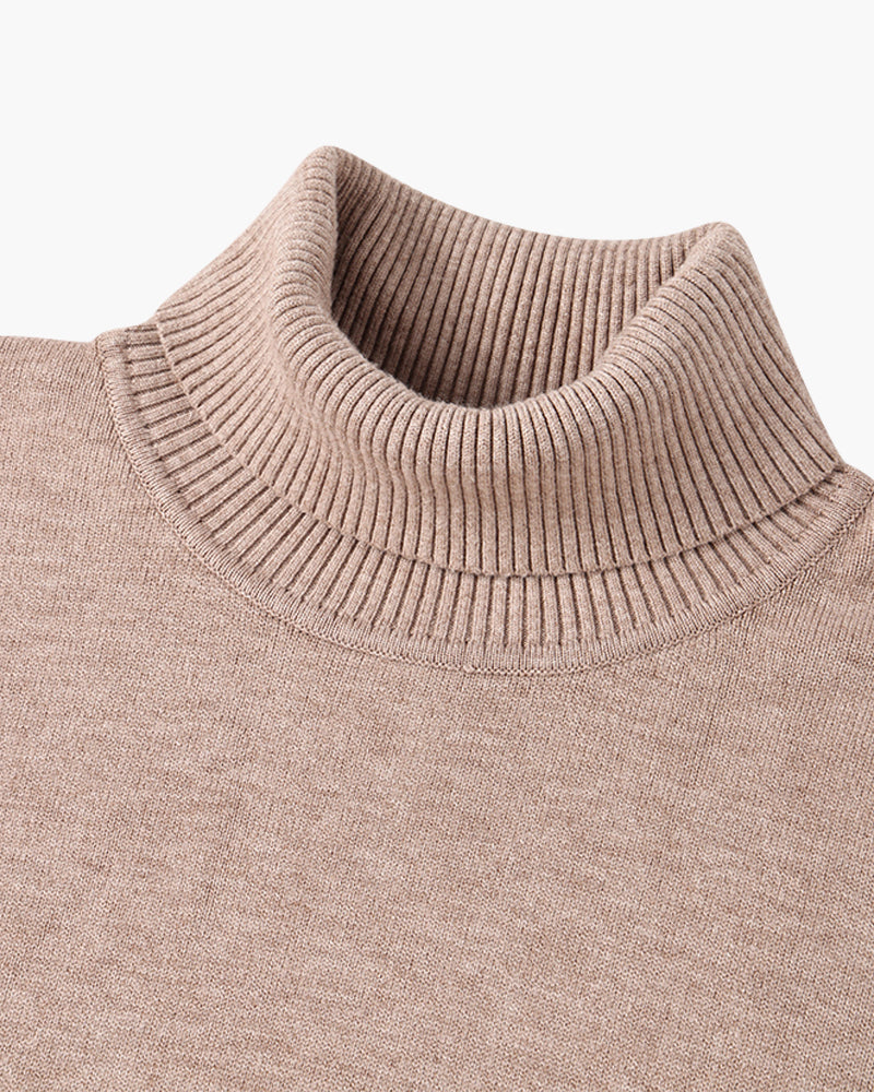 JANGSAN - Jersey de cuello alto de lana merino